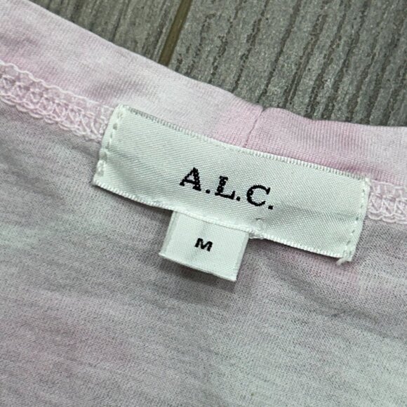 A.L.C. Oscar Pink White Tie Dye Cotton Short Sleeve Crewneck Casual Tee Size M - Picture 5 of 8